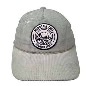 Mountain Time Premium Lager Slideback Hat Green One Size Adjustable Corduroy